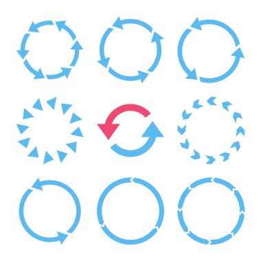 Rotasyon yönü vektör düz Icon Set