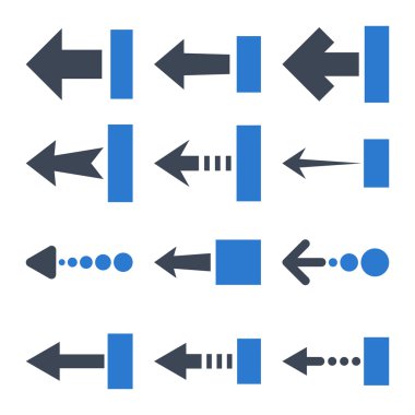 Sol vektör düz Icon Set çekmek