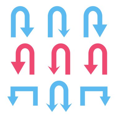 Oklar düz Icon Set vektör geri çevirmek