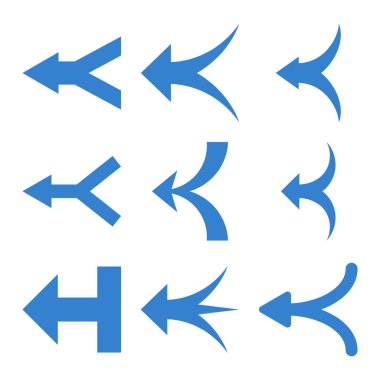 Oklar sol vektör düz Icon Set katılmak