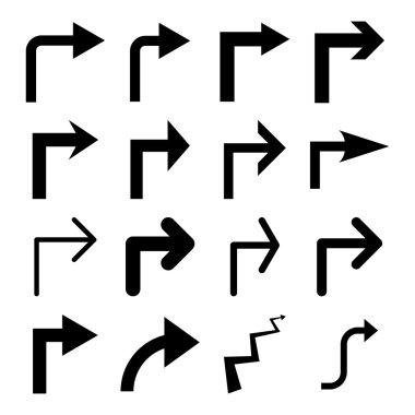 Doğru vektör düz Icon Set çevirmek