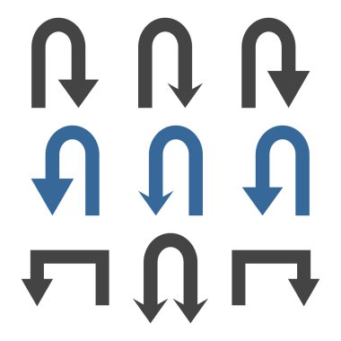 Oklar düz Icon Set vektör geri çevirmek