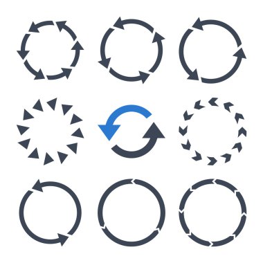 Rotasyon yönü vektör düz Icon Set