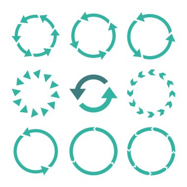 Rotasyon yönü vektör düz Icon Set