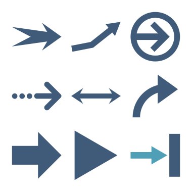 Yön okları düz Icon Set vektör