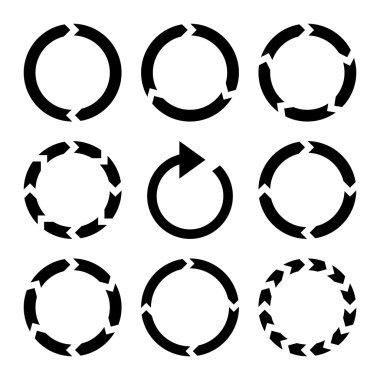 Rotasyon yönü vektör düz Icon Set