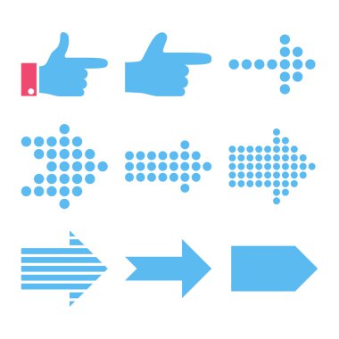 İşaretçiler değil düz Icon Set vektör