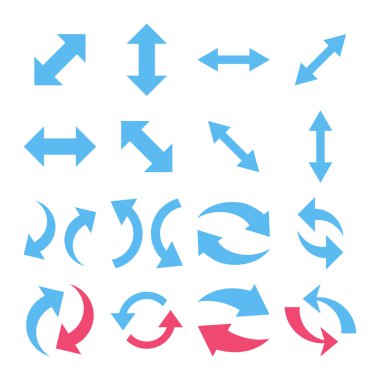 Exchange oklar düz Icon Set vektör