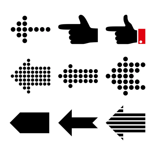 左指针矢量平面图标集 — 图库矢量图片