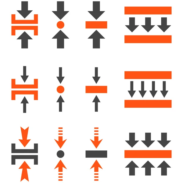 Vector vertical de presión Conjunto de iconos planos — Archivo Imágenes Vectoriales