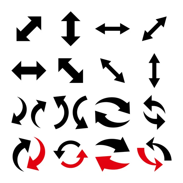 Austausch Pfeile Vektor flache Symbole gesetzt — Stockvektor