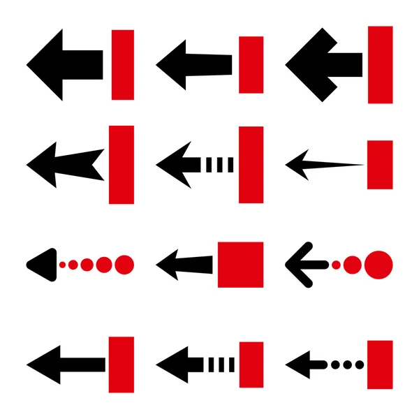 Dra vänster vektor platt Ikonuppsättning — Stock vektor