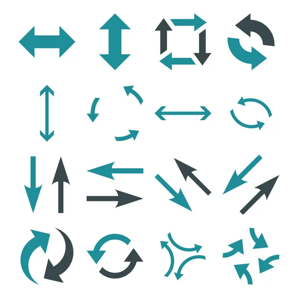 Troca de setas vetor conjunto de ícones plana —  Vetores de Stock
