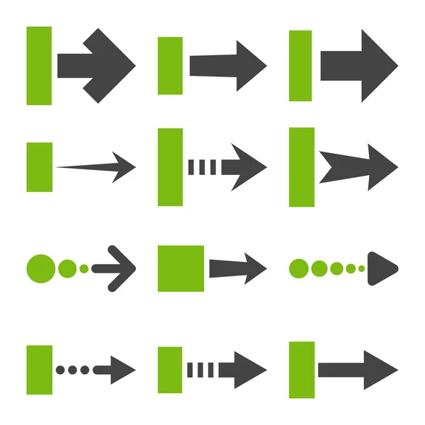 Набор векторных плоских икон поворота вправо — стоковый вектор