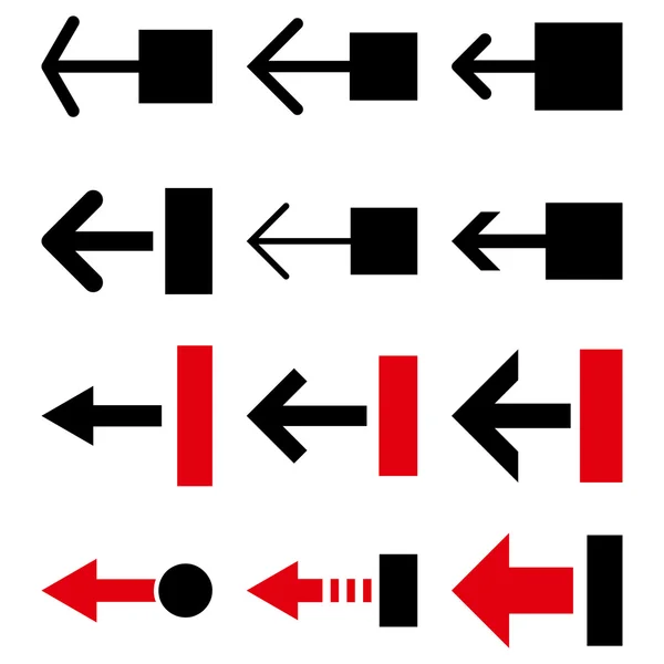 Puxe Vetor Esquerdo Conjunto de ícones planos — Vetor de Stock