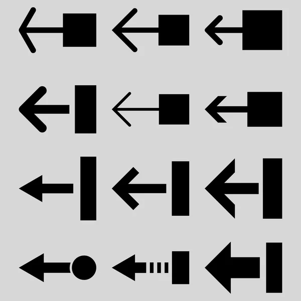 Tire del conjunto de iconos planos del vector izquierdo — Vector de stock
