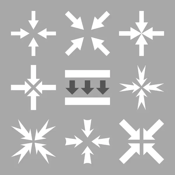Setas de pressão Vector Conjunto de ícones planos —  Vetores de Stock