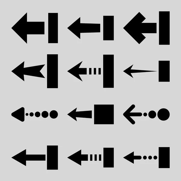 Потяните левой вектор плоский Икона Set — стоковый вектор