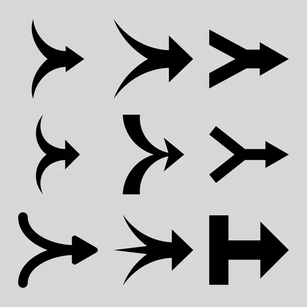 Lid worden van de pijlen rechts Vector platte Icon Set — Stockvector