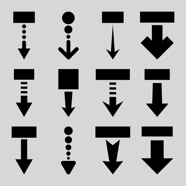 Pull-Down Vector platte Icon Set — Stockvector