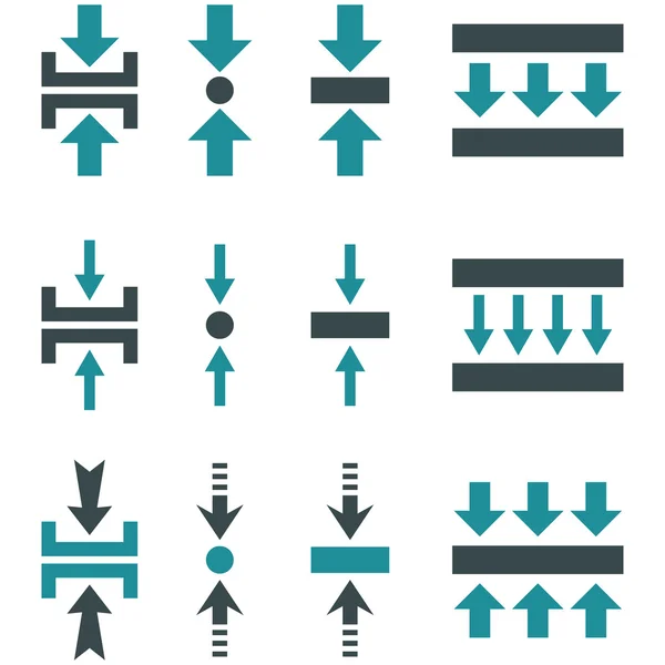 Ciśnienia pionowe wektor zestaw ikon płaski — Wektor stockowy