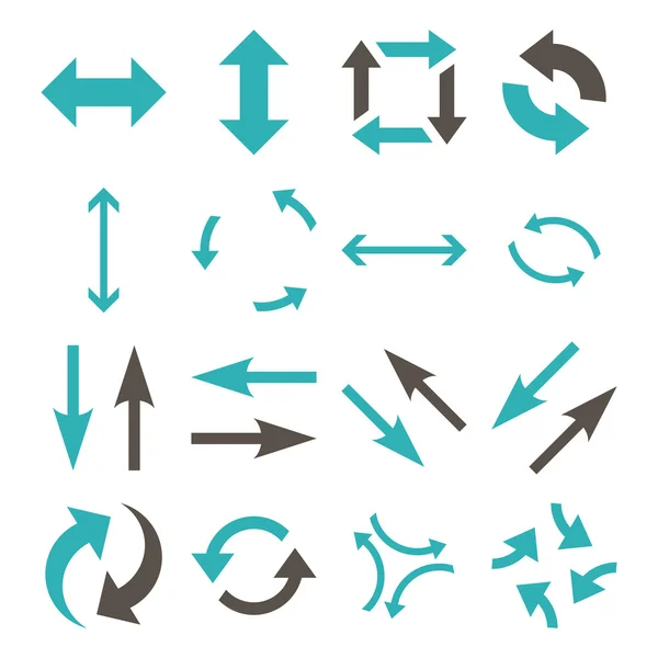 Troca de setas vetor conjunto de ícones plana —  Vetores de Stock