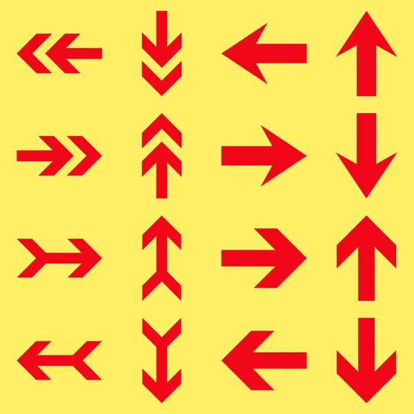 Flecha Instrucciones Vector Icono Plano Conjunto — Archivo Imágenes Vectoriales