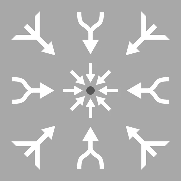 Combinar flechas Vector Icono plano conjunto — Archivo Imágenes Vectoriales