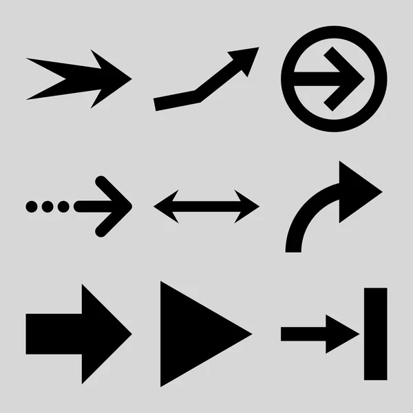 Richtungspfeile Vektor flaches Symbol gesetzt — Stockvektor