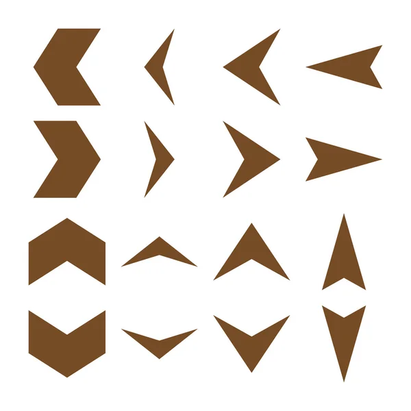 Arrowheads Set di icone piatte vettoriali — Vettoriale Stock