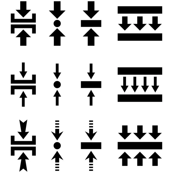 圧力垂直ベクトル フラット アイコン セット — ストックベクタ