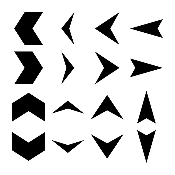 Ensemble d'icônes plates vectorielles à pointes fléchées — Image vectorielle