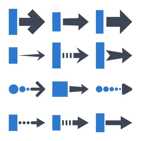 Tire del conjunto de iconos planos del vector derecho — Archivo Imágenes Vectoriales