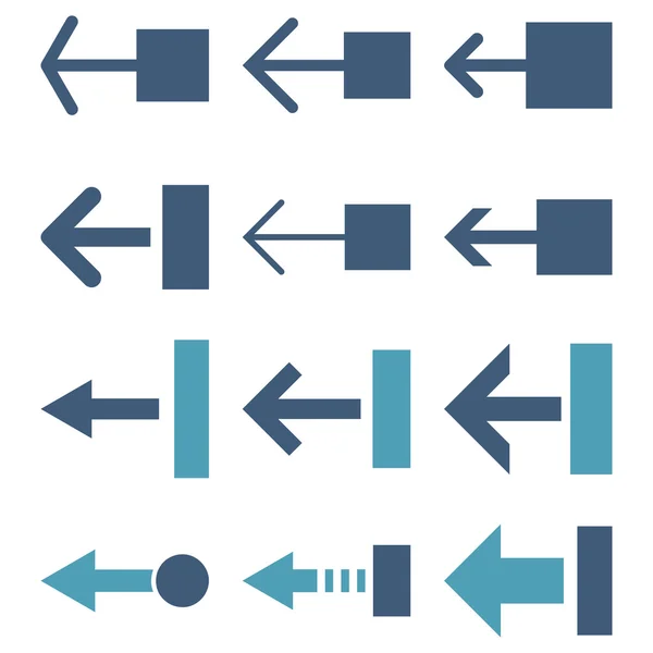 Trek de linker Vector platte Icon Set — Stockvector