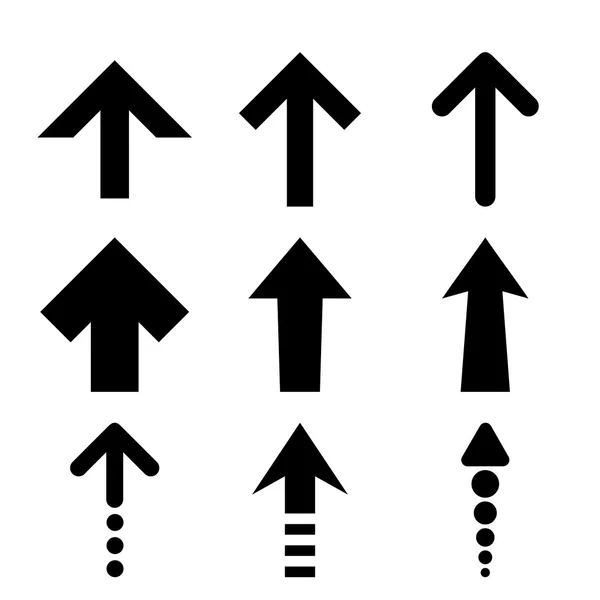Upp pilarna vektor platt Ikonuppsättning — Stock vektor
