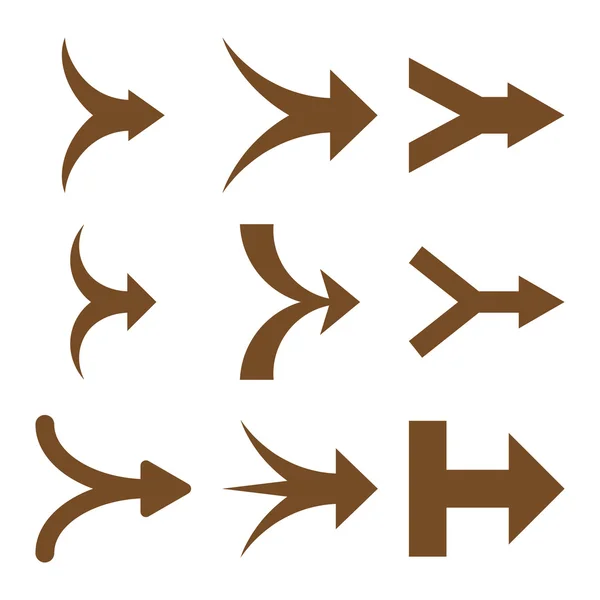 Unir flechas derecha vector plano icono conjunto — Archivo Imágenes Vectoriales