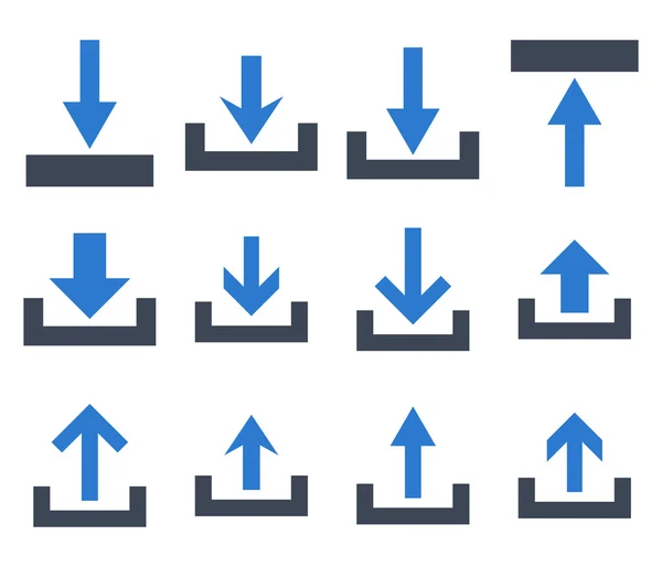 Vektor Flat Icon Set zum Hoch- und Herunterladen — Stockvektor