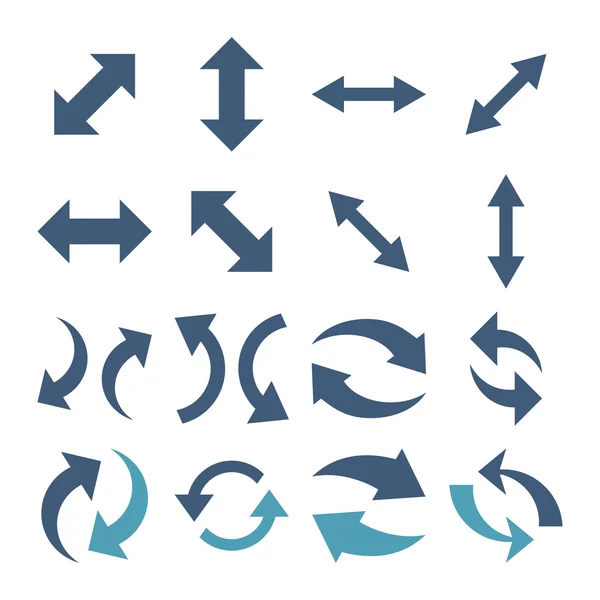 Troca de setas vetor conjunto de ícones plana —  Vetores de Stock