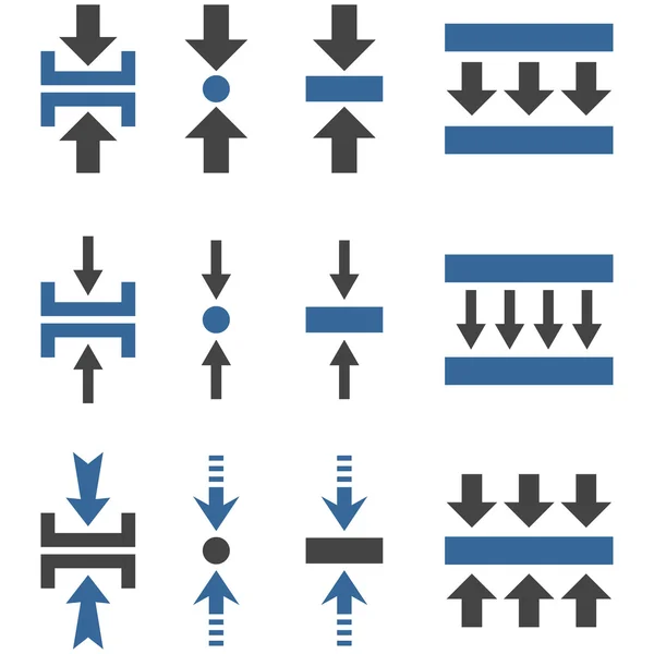 Ensemble d'icônes plates à vecteur vertical sous pression — Image vectorielle