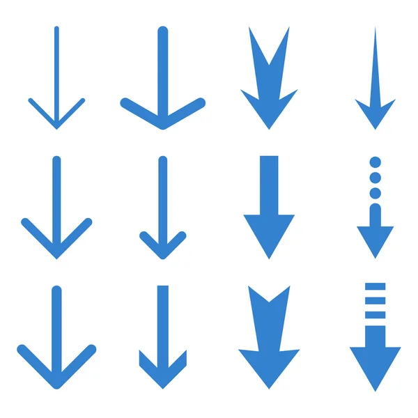 Down Arrows Vector Flat Icon Set — Stock Vector