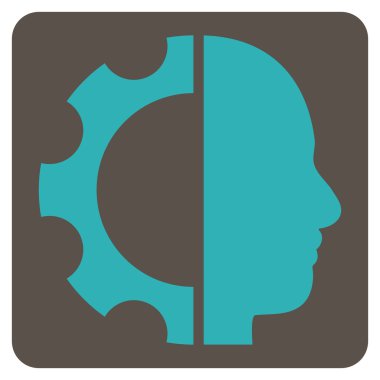 Cyborg Gear Flat Vektör Sembolü