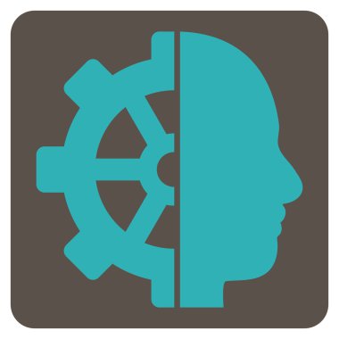 Cyborg Gear Flat Vektör Sembolü