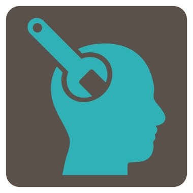 Beyin aracı düz vektör piktogram