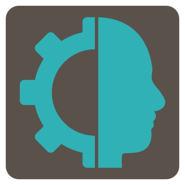 Cyborg Gear Flat Vektör Sembolü