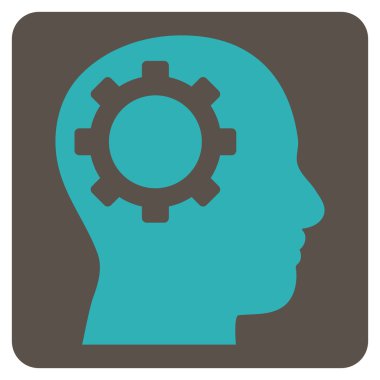 Akıl vites düz vektör piktogram