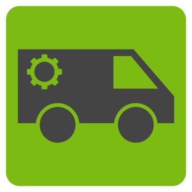 Servis Aracı Düz Vektör Sembolü