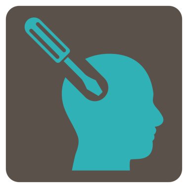 Beyin aracı düz vektör piktogram