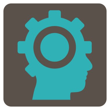 Cyborg vites düz vektör piktogram