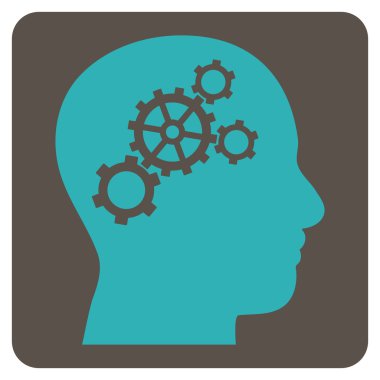 Beyin Dişlileri Düz Vektör Piktogramı