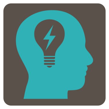 Baş Ampul Düz Vektör Simgesi